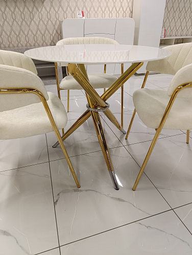 Стеклянный стол Rock 100х75 white / black из шоурума 8